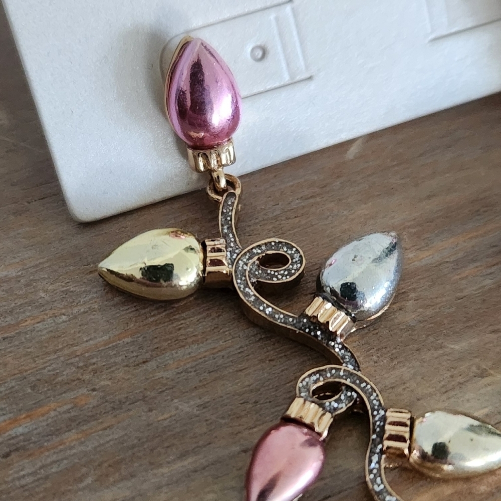 NWT SUGARFIX by BaubleBar Festive String Light Drop Earrings - Pastel Multi New - Picture 3 of 11